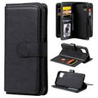 For Huawei P40 Lite Multifunctional Magnetic Copper Buckle Horizontal Flip Solid Color Leather Case with 10 Card Slots & Wallet & Holder & Photo Frame(Black) - 1