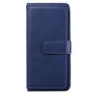 For Huawei P40 Lite Multifunctional Magnetic Copper Buckle Horizontal Flip Solid Color Leather Case with 10 Card Slots & Wallet & Holder & Photo Frame(Dark Blue) - 2