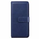 For Huawei P40 Lite Multifunctional Magnetic Copper Buckle Horizontal Flip Solid Color Leather Case with 10 Card Slots & Wallet & Holder & Photo Frame(Dark Blue) - 2