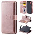 For Huawei P40 Lite Multifunctional Magnetic Copper Buckle Horizontal Flip Solid Color Leather Case with 10 Card Slots & Wallet & Holder & Photo Frame(Rose Gold) - 1