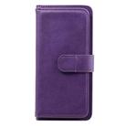 For Huawei P40 Lite E Multifunctional Magnetic Copper Buckle Horizontal Flip Solid Color Leather Case with 10 Card Slots & Wallet & Holder & Photo Frame(Purple) - 2