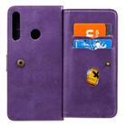 For Huawei P40 Lite E Multifunctional Magnetic Copper Buckle Horizontal Flip Solid Color Leather Case with 10 Card Slots & Wallet & Holder & Photo Frame(Purple) - 3