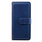 For Huawei P40 Lite E Multifunctional Magnetic Copper Buckle Horizontal Flip Solid Color Leather Case with 10 Card Slots & Wallet & Holder & Photo Frame(Dark Blue) - 2