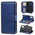 For Huawei P Smart(2020) Multifunctional Magnetic Copper Buckle Horizontal Flip Solid Color Leather Case with 10 Card Slots & Wallet & Holder & Photo Frame(Dark Blue) - 1