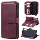 For Huawei Y6P Multifunctional Magnetic Copper Buckle Horizontal Flip Solid Color Leather Case with 10 Card Slots & Wallet & Holder & Photo Frame(Wine Red) - 1