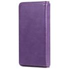 For Huawei Y6P Multifunctional Magnetic Copper Buckle Horizontal Flip Solid Color Leather Case with 10 Card Slots & Wallet & Holder & Photo Frame(Purple) - 2
