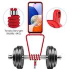 For Samsung Galaxy S24 FE 5G Integrated Card Bag Solid Color Liquid Silicone Phone Case with Lanyard(Red) - 3