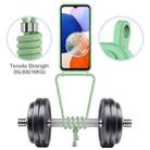 For Samsung Galaxy S24 FE 5G Integrated Card Bag Solid Color Liquid Silicone Phone Case with Lanyard(Green) - 3