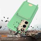 For Samsung Galaxy S25 5G Integrated Card Bag Solid Color Liquid Silicone Phone Case with Lanyard(Green) - 2