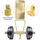 For Samsung Galaxy S25 5G Integrated Card Bag Solid Color Liquid Silicone Phone Case with Lanyard(Yellow) - 3