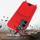 For Samsung Galaxy S25+ 5G Integrated Card Bag Solid Color Liquid Silicone Phone Case with Lanyard(Red) - 2