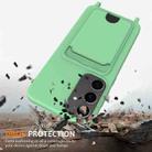 For Samsung Galaxy S25+ 5G Integrated Card Bag Solid Color Liquid Silicone Phone Case with Lanyard(Green) - 2