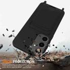For Samsung Galaxy S25+ 5G Integrated Card Bag Solid Color Liquid Silicone Phone Case with Lanyard(Black) - 2