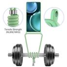 For Samsung Galaxy S25 Ultra 5G Integrated Card Bag Solid Color Liquid Silicone Phone Case with Lanyard(Green) - 3