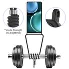 For Samsung Galaxy S25 Ultra 5G Integrated Card Bag Solid Color Liquid Silicone Phone Case with Lanyard(Black) - 3