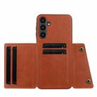For Samsung Galaxy A56 5G Double Buckle Card Slots Magnetic Phone Case(Brown) - 3