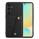 For Samsung Galaxy S24 FE 5G Double Buckle Card Slots Magnetic Phone Case(Black) - 1
