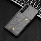 For Samsung Galaxy S24 FE 5G Double Buckle Card Slots Magnetic Phone Case(Grey) - 2