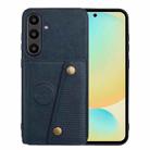 For Samsung Galaxy S24 FE 5G Double Buckle Card Slots Magnetic Phone Case(Blue) - 1