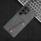 For Samsung Galaxy S25 Ultra 5G Double Buckle Card Slots Magnetic Phone Case(Grey) - 2