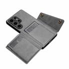 For Samsung Galaxy S25 Ultra 5G Double Buckle Card Slots Magnetic Phone Case(Grey) - 3