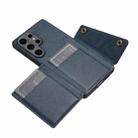 For Samsung Galaxy S25 Ultra 5G Double Buckle Card Slots Magnetic Phone Case(Blue) - 3