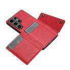 For Samsung Galaxy S25 Ultra 5G Double Buckle Card Slots Magnetic Phone Case(Red) - 3
