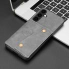For Samsung Galaxy S25+ 5G Double Buckle Card Slots Magnetic Phone Case(Grey) - 2