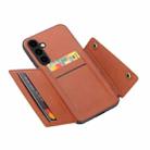 For Samsung Galaxy S25 5G Double Buckle Card Slots Magnetic Phone Case(Brown) - 3