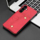 For Samsung Galaxy S25 5G Double Buckle Card Slots Magnetic Phone Case(Red) - 2
