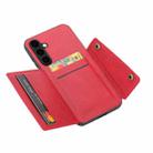 For Samsung Galaxy S25 5G Double Buckle Card Slots Magnetic Phone Case(Red) - 3