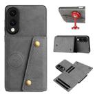 For Samsung Galaxy S25 Edge 5G Double Buckle Card Slots Magnetic Phone Case(Grey) - 1