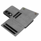For Samsung Galaxy S25 Edge 5G Double Buckle Card Slots Magnetic Phone Case(Grey) - 3