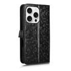 For iPhone 16 Pro Max Honeycomb Dot Texture Leather Phone Case(Black) - 3