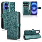 For iPhone 16 Plus Honeycomb Dot Texture Leather Phone Case(Green) - 1