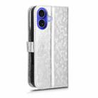 For iPhone 16 Plus Honeycomb Dot Texture Leather Phone Case(Silver) - 3