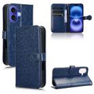 For iPhone 16 Honeycomb Dot Texture Leather Phone Case(Blue) - 1