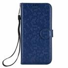 For iPhone 16 Honeycomb Dot Texture Leather Phone Case(Blue) - 2