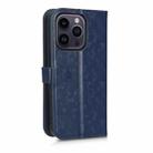 For iPhone 15 Pro Max Honeycomb Dot Texture Leather Phone Case(Blue) - 3