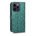 For iPhone 15 Pro Max Honeycomb Dot Texture Leather Phone Case(Green) - 3