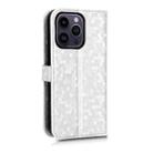 For iPhone 15 Pro Max Honeycomb Dot Texture Leather Phone Case(Silver) - 3