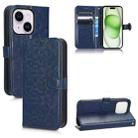 For iPhone 15 Honeycomb Dot Texture Leather Phone Case(Blue) - 1