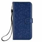 For iPhone 15 Honeycomb Dot Texture Leather Phone Case(Blue) - 2