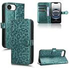 For iPhone 16e Honeycomb Dot Texture Leather Phone Case(Green) - 1