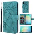For Samsung Galaxy A06 4G Skin Feel Geometric Lines Leather Phone Case(Green) - 1