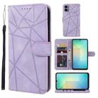 For Samsung Galaxy A06 4G Skin Feel Geometric Lines Leather Phone Case(Purple) - 1