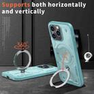 For iPhone 15 Pro Max PC Hybrid TPU Armor MagSafe Holder Phone Case(Light Blue) - 2