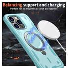 For iPhone 15 Pro Max PC Hybrid TPU Armor MagSafe Holder Phone Case(Light Blue) - 3