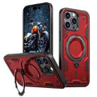 For iPhone 15 Pro Max PC Hybrid TPU Armor MagSafe Holder Phone Case(Red) - 1