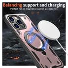 For iPhone 15 Pro Max PC Hybrid TPU Armor MagSafe Holder Phone Case(Rose Gold) - 3